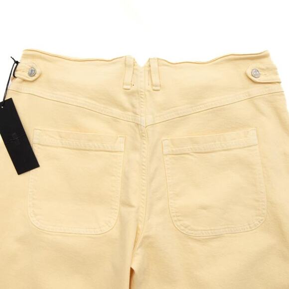 Edwin Buttermilk Yellow High Waist Stevie Crop Leg Jeans Size 34 - Picture 7 of 14